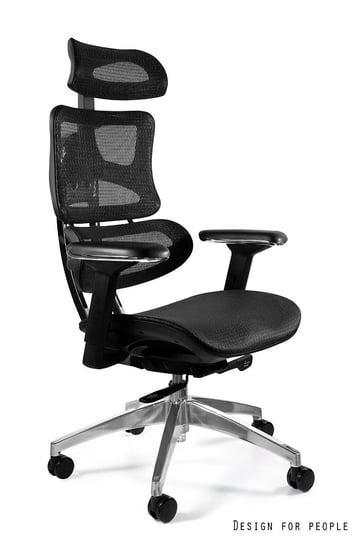 Fotel UNIQUE Ergotech Chrom, czarny, 112x72x70 cm Unique
