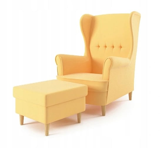 Fotel USZAK z podnóżkiem, żółty Adams Group