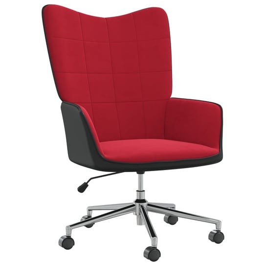 Fotel w kolorze winnej czerwieni, aksamit i PVC vidaXL
