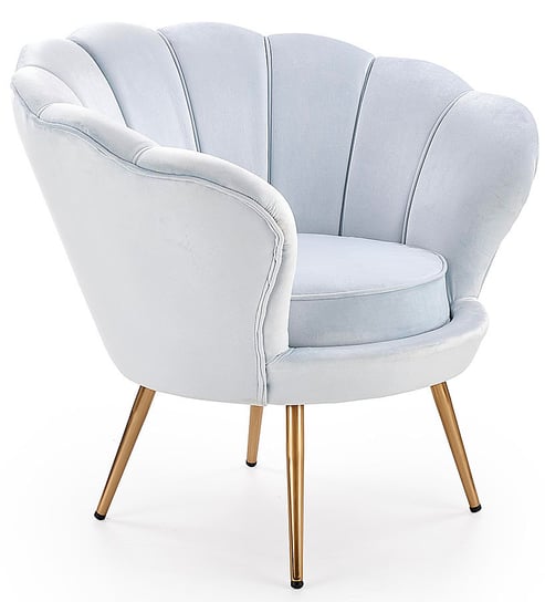 Fotel w kształcie muszli ELIOR Shelli, błękitny, 74x94x83 cm Elior