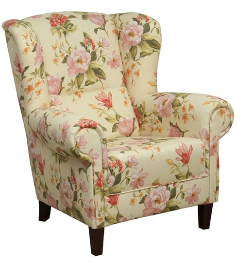 Fotel w kwiaty Ann, żółty, 90x90x98 cm QUBUSS