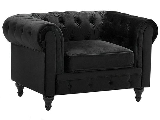 Fotel welur BELIANI Chesterfield, czarny, 55x60 cm Beliani