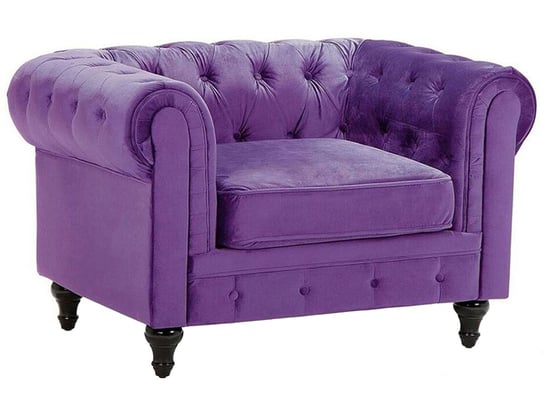 Fotel welur BELIANI Chesterfield, purpurowy, 55x60 cm Beliani