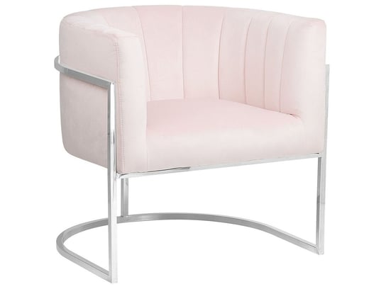 Fotel welurowy BELIANI Larvik, różowy, 48x50 cm Beliani