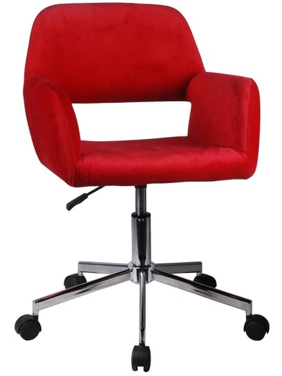 Fotel welurowy obrotowy FD-22 fotel biurowy - Czerwony FABRYKA MEBLI AKORD