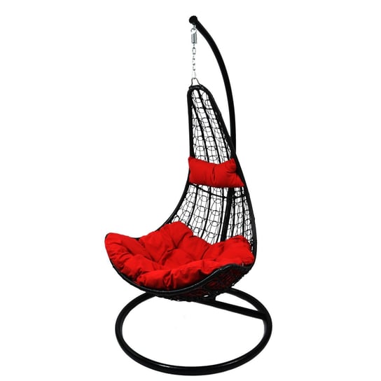 Fotel wiszący Slim, czarno-czerwony, 105x195 cm Victoria Sport