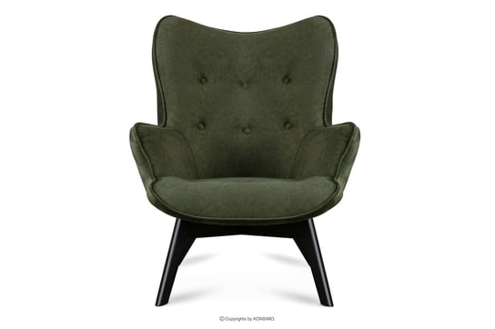 Fotel wypoczynkowy z pikowaniem welur ciemny zielony GLORI Konsimo Konsimo