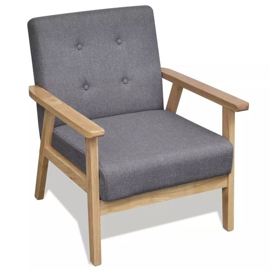 Fotel z drewnianą ramą vidaXL, materiałowy, 64,5x67x73,5 cm vidaXL