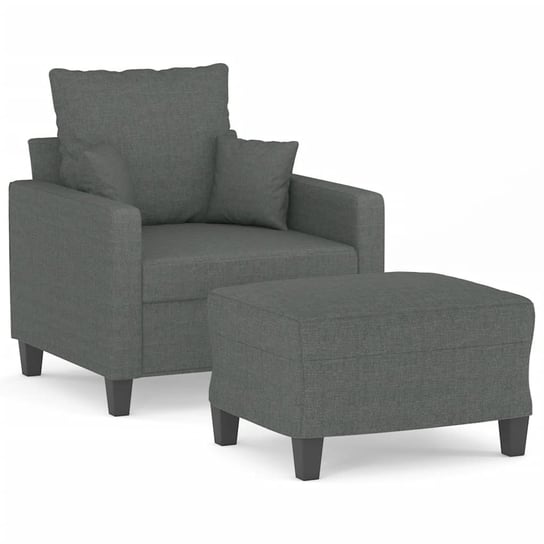 Fotel z podnóżkiem, 78x77x80 cm, ciemnoszary / AAALOE Inna marka