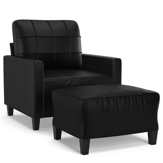 Fotel z podnóżkiem, 78x77x80 cm, czarny Zakito