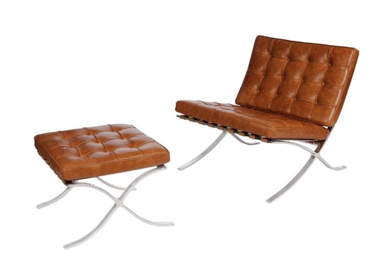 Fotel z podnóżkiem D2.DESIGN BA1, brązowy, 75x77x78 cm D2.DESIGN