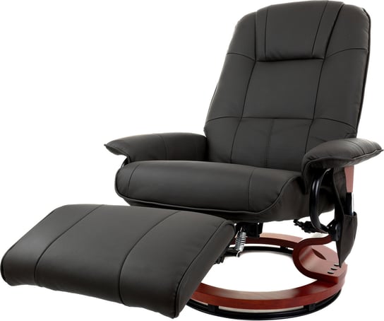 Fotel z podnóżkiem i masażem FUNFIT HOME&OFFICE, czarny, 101x154x88 cm FUNFIT
