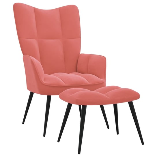 Fotel z podnóżkiem różowy 61x70x96,5 cm Inna marka
