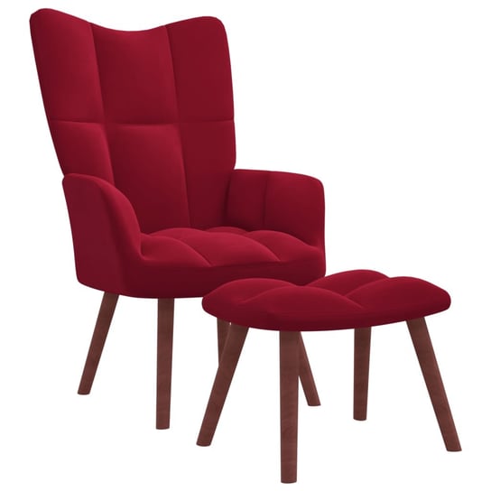 Fotel z podnóżkiem w winnej czerwieni, 61,5x69x95, Inna marka