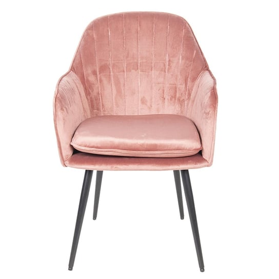 Fotel z poduszką welwet Nolly : Kolor - Różowy MIA home