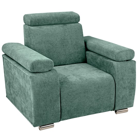 Fotel z regulowanym zagłówkiem i podłokietnikami MILAN w kolorze zielonym POSTERGALERIA