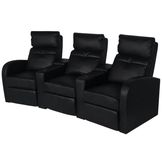 Fotele kinowe dla 3 osób VIDAXL, czarne, 227x85x103 cm vidaXL