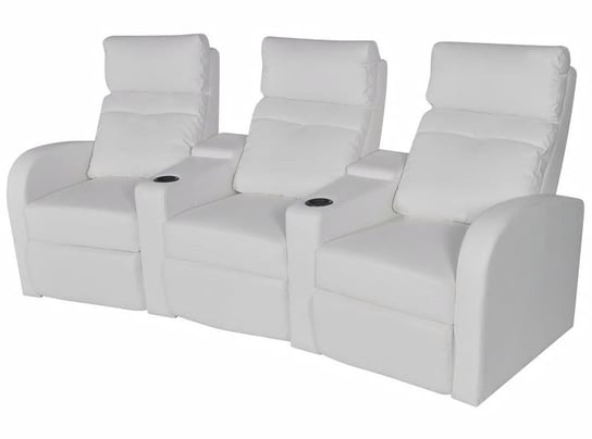 Fotele kinowe ELIOR Mevic 3X, białe, 85x227x103 cm Elior
