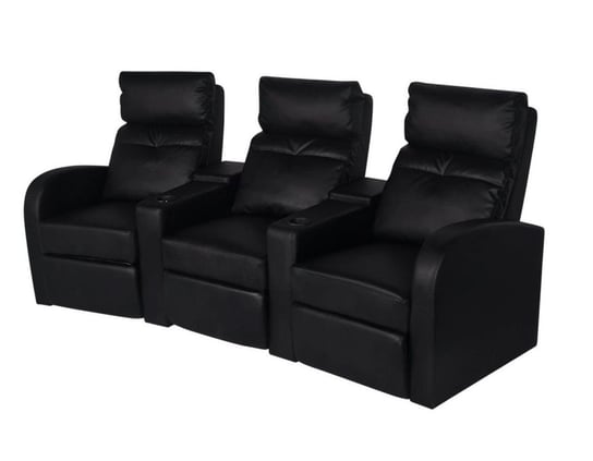 Fotele kinowe ELIOR Mevic, czarne, 103x85x227 cm Elior
