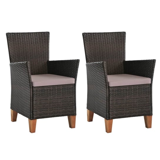 Fotele ogrodowe VIDAXL, 4 elementy, brązowe, 59x59x87,5 cm vidaXL