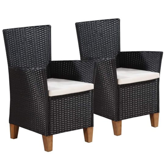 Fotele ogrodowe VIDAXL, 4 elementy, czarne, 59x59x87,5 cm vidaXL