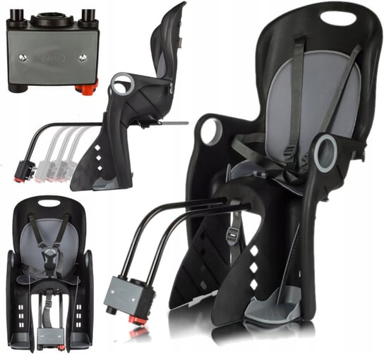 Fotelik Rowerowy Na Bagażnik Na Rower Pasy Do 22Kg X14 elektrostator