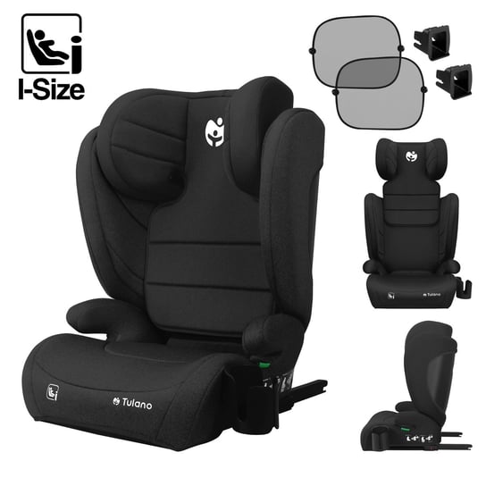 Fotelik Samochodowy dla dzieci Tulano Joy 35 100-150cm ISOFIX I-SIZE, Czarny Tulano