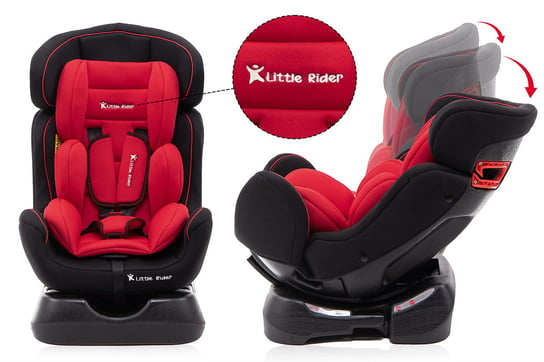 Fotelik Samochodowy Little Rider Czarno-Czerwony 0-25 Kg Gr. 0+/1/2 LITTLE RIDER