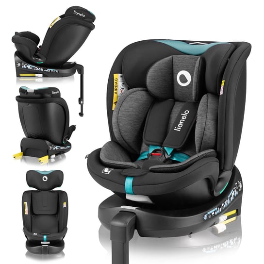 Fotelik samochodowy OBROTOWY baza 360° ISOFIX 40-150cm Lionelo Navy i-Size Lionelo