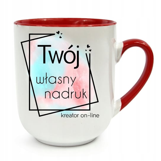 FOTO KUBEK Z TWOIM WŁASNYM NADRUKIEM ZDJĘCIEM LOGO FIRMY NAPISEM CZERWONY FOTO-SZCZUREK.PL