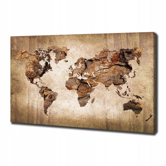 Foto obraz na płótnie Mapa świata drewno 100x70 cm Inna marka