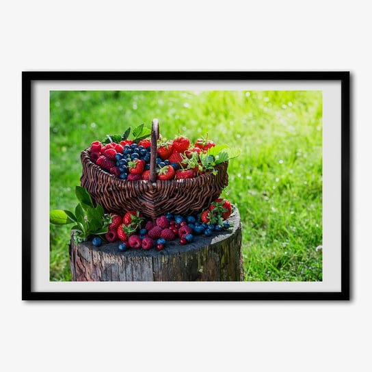 Foto-Obraz z ramką TULUP Kosz owoców leśnych 70x50 cm Tulup