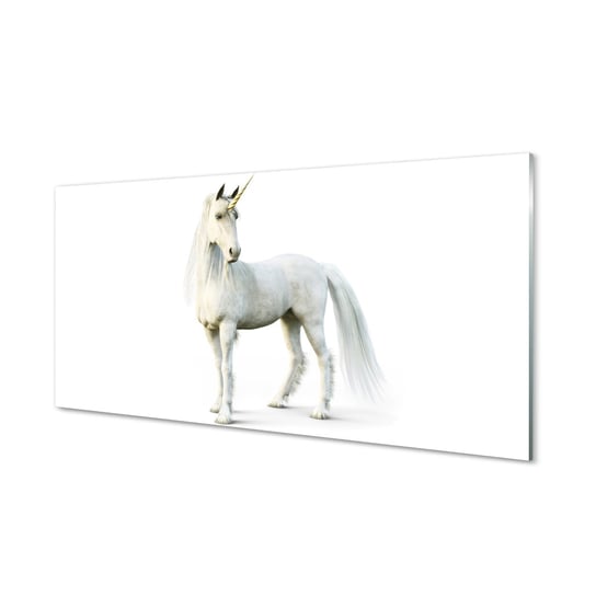 Foto panel hartowany +klej Biały jednorożec 120x60 Tulup