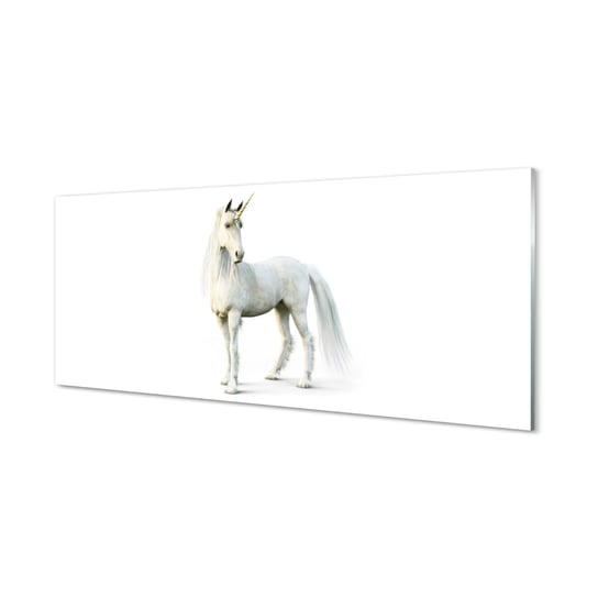 Foto panel hartowany +klej Biały jednorożec 125x50 cm Tulup