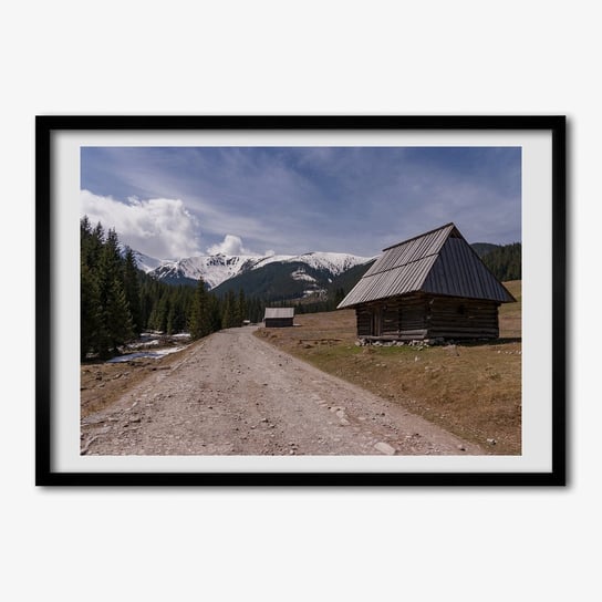 Foto ramka obraz na ścianę TULUP Domek w górach 70x50 cm Tulup