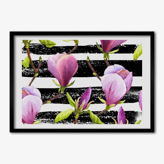 Foto ramka obraz na ścianę TULUP Magnolia paski 70x50 cm Tulup