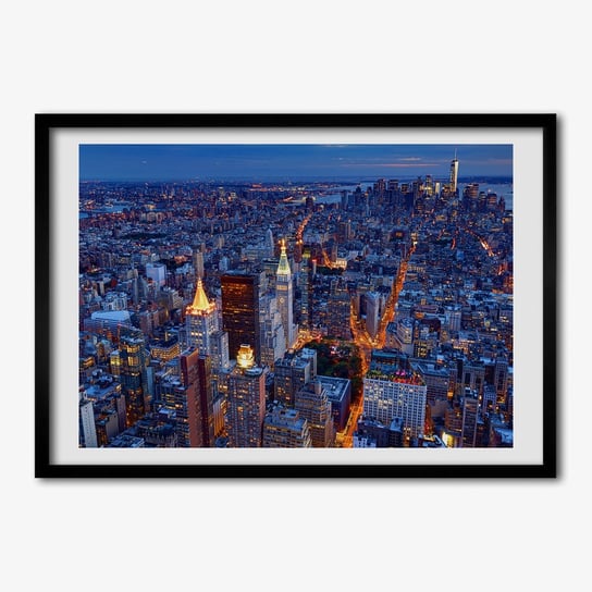 Foto ramka obraz na ścianę TULUP Manhattan nocą 70x50 cm Tulup