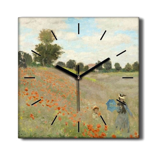 Foto zegar grafika na płótnie Maki Monet 30x30 cm, Coloray Coloray