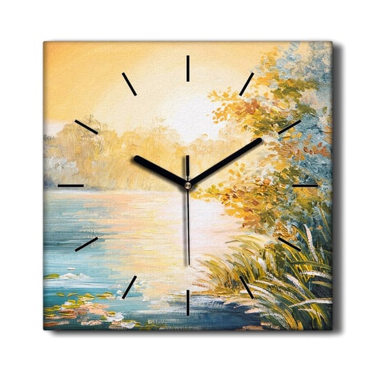 Foto zegar na płótnie Jezioro przyroda 30x30 cm, Coloray Coloray