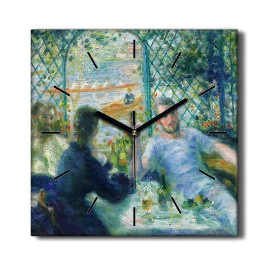 Foto zegar na płótnie Kwiaty łodzie ludzie 30x30, Coloray Coloray