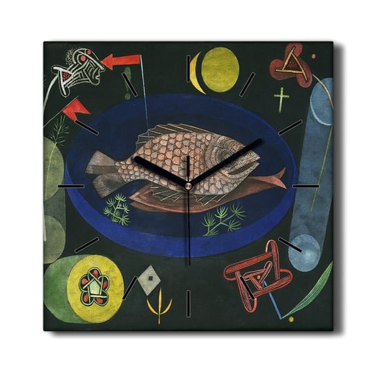 Foto zegar na płótnie Wokół fish Paul Klee 30x30, Coloray Coloray