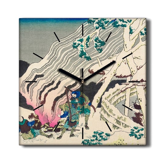 Foto zegar wiszący na płótnie Azja samuraj 30x30, Coloray Coloray