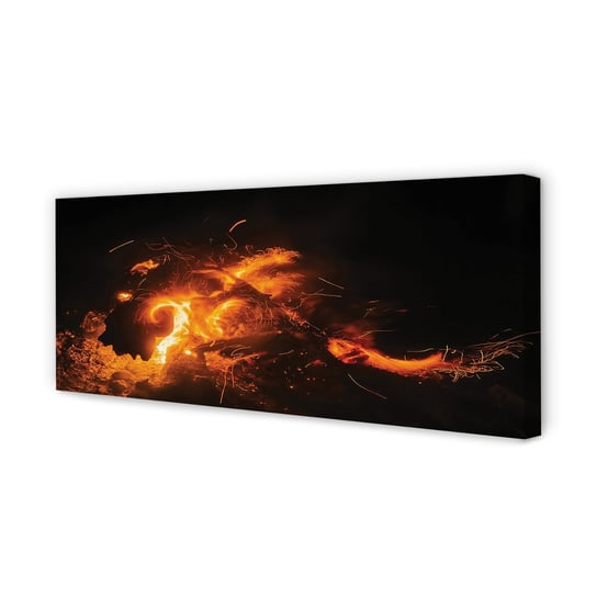 Fotoobraz grafika na płótnie TULUP Ogień smok 125x50 cm cm Tulup