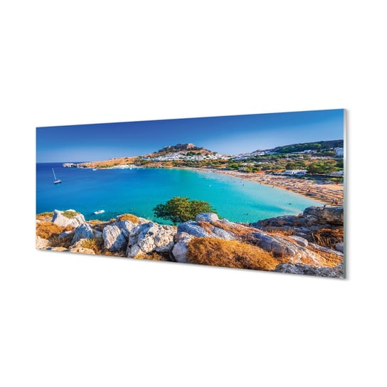 FotoObraz na płótnie TULUP Grecja Wybrzeże plaża 125x50 cm cm Tulup