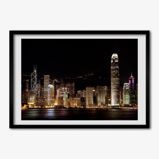 Fotoobraz na ścianę do salonu TULUP Hongkong nocą 70x50 cm Tulup