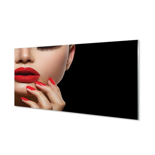 Fotoobraz na szkle TULUP Kobieta czerwone usta 100x50 cm Tulup