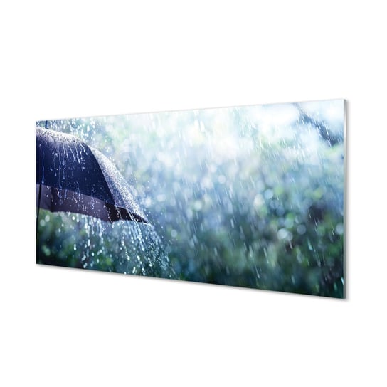 Fotoobraz na szkle TULUP Krople parasol deszcz 100x50 cm Tulup