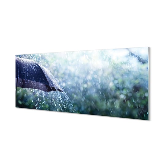 Fotoobraz na szkle TULUP Krople parasol deszcz 125x50 cm cm Tulup
