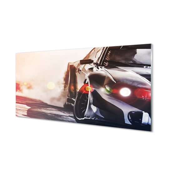 Fotoobraz szklany TULUP Czarne auto światło 100x50 cm Tulup