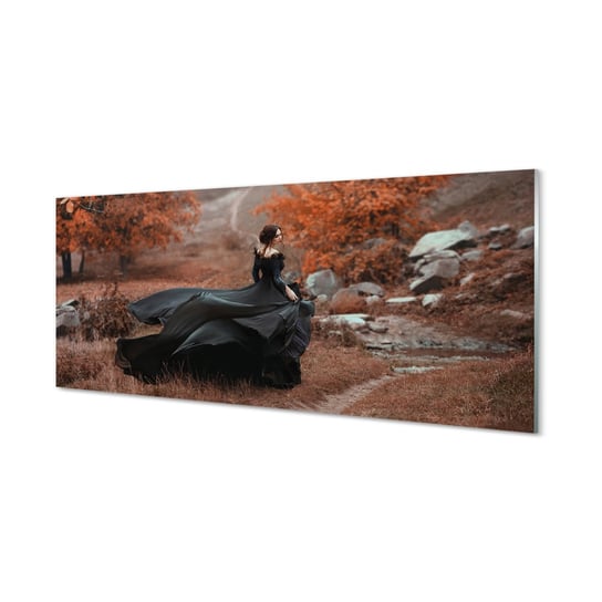 Fotoobraz szklany TULUP Kobieta jesień góry 125x50 cm cm Tulup